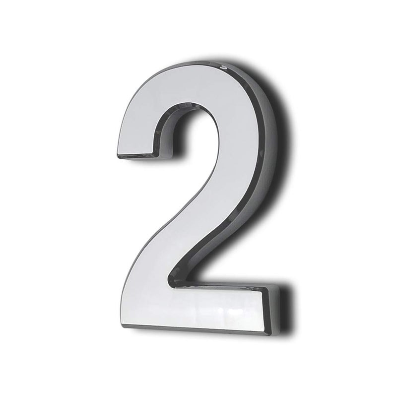 hopewan 4 Inch Mailbox Numbers 2, Door Address Number Stickers 0-9 for House/Apartment/Floor, Bronze/Silver, by Hopewan. (2, Silver) - Image 1
